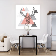 Lade das Bild in den Galerie-Viewer, Spannrahmenbild Geometrischer Hirsch mit Dreiecken Quadrat
