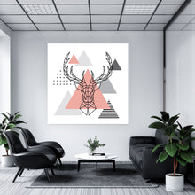 Lade das Bild in den Galerie-Viewer, Spannrahmenbild Geometrischer Hirsch mit Dreiecken Quadrat
