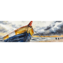 Lade das Bild in den Galerie-Viewer, Leinwandbild Gestrandetes Boot Panorama
