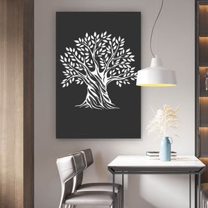 Leinwandbild Gezeichneter Olivenbaum Hochformat