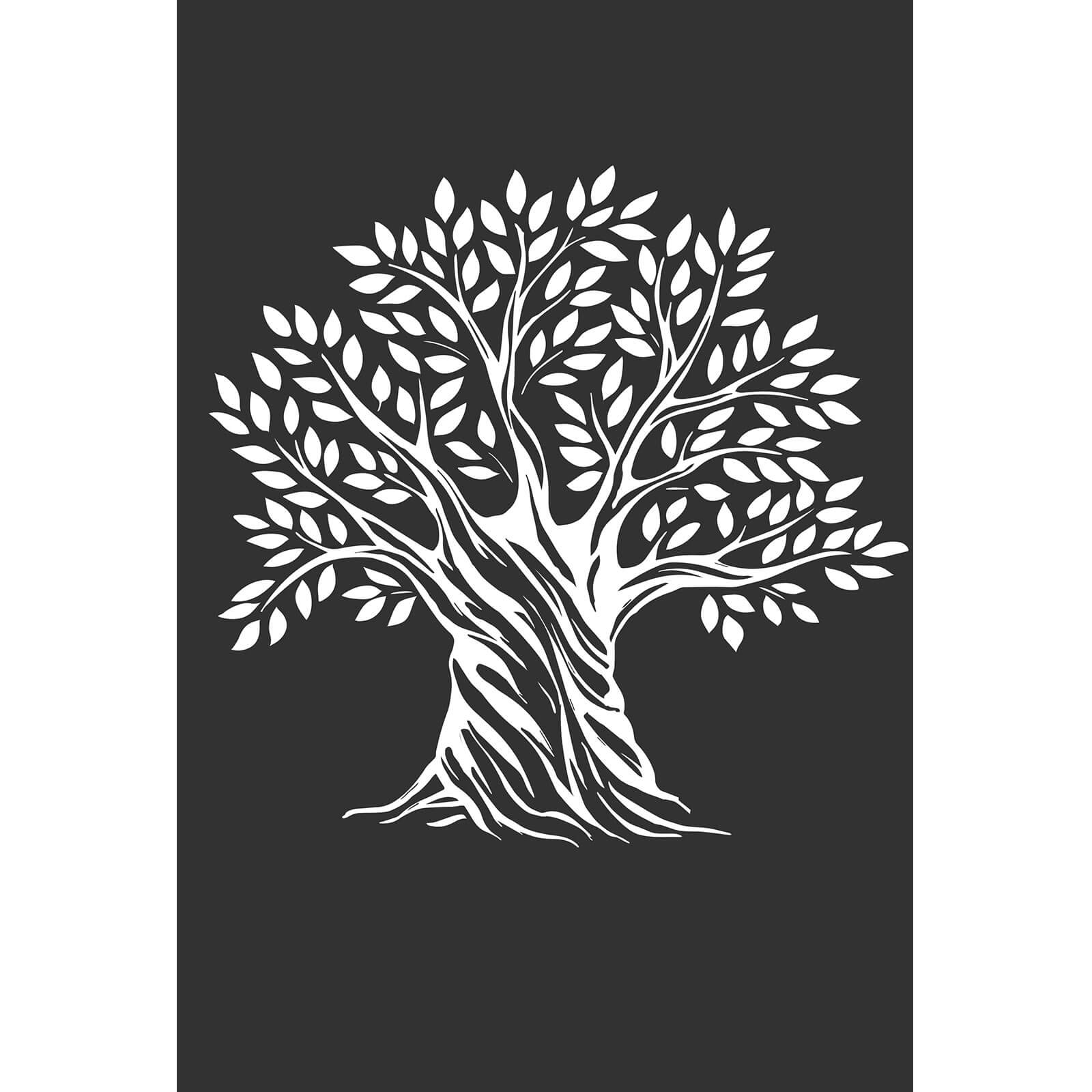 Leinwandbild Gezeichneter Olivenbaum Hochformat