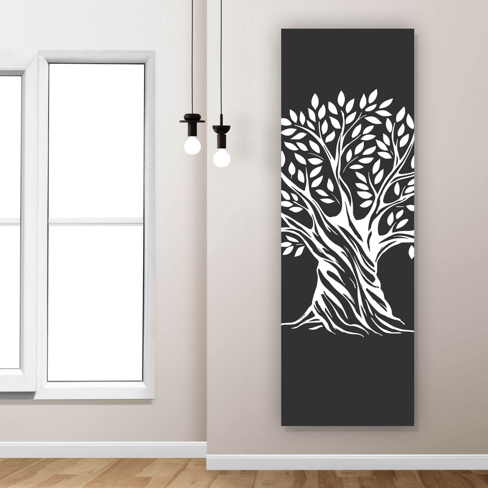 Acrylglasbild Gezeichneter Olivenbaum im Panorama Hoch, Aufhängefertig &  Versandkostenfrei – Wandguru