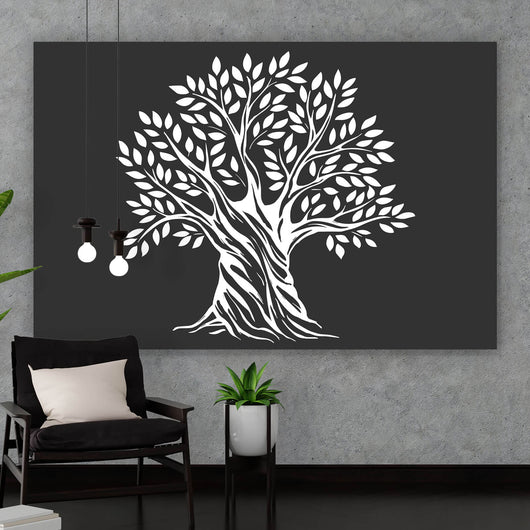 Acrylglasbild Gezeichneter Olivenbaum Querformat