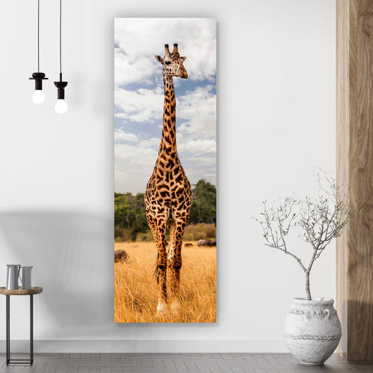 Leinwandbild Giraffe in Kenia Panorama Hoch