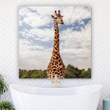Lade das Bild in den Galerie-Viewer, Leinwandbild Giraffe in Kenia Quadrat

