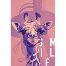 Lade das Bild in den Galerie-Viewer, Aluminiumbild Giraffe Smile Modern Art Hochformat
