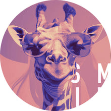 Lade das Bild in den Galerie-Viewer, Aluminiumbild Giraffe Smile Modern Art Kreis
