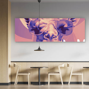 Aluminiumbild Giraffe Smile Modern Art Panorama