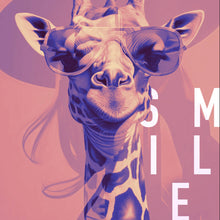 Lade das Bild in den Galerie-Viewer, Leinwandbild Giraffe Smile Modern Art Quadrat
