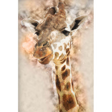 Lade das Bild in den Galerie-Viewer, Aluminiumbild Giraffen Portrait Hochformat
