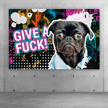 Lade das Bild in den Galerie-Viewer, Aluminiumbild gebürstet Give A Fuck Dog Querformat
