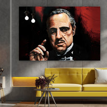 Lade das Bild in den Galerie-Viewer, Spannrahmenbild Godfather der Pate Portrait Querformat

