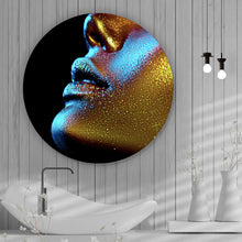 Lade das Bild in den Galerie-Viewer, Aluminiumbild gebürstet Golden Beauty Kreis
