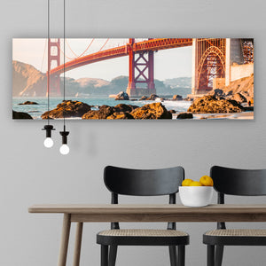Aluminiumbild gebürstet Golden Gate Bridge Panorama