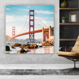 Spannrahmenbild Golden Gate Bridge Quadrat