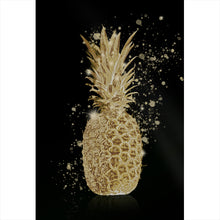 Lade das Bild in den Galerie-Viewer, Leinwandbild Goldene Ananas Digital Art Hochformat
