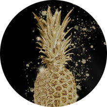 Lade das Bild in den Galerie-Viewer, Aluminiumbild gebürstet Goldene Ananas Digital Art Kreis
