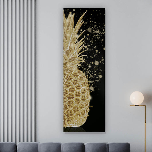 Acrylglasbild Goldene Ananas Digital Art Panorama Hoch