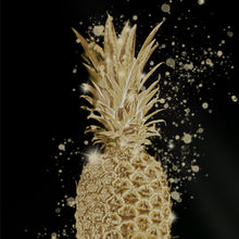 Lade das Bild in den Galerie-Viewer, Leinwandbild Goldene Ananas Digital Art Quadrat
