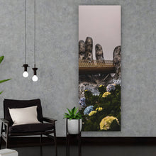 Lade das Bild in den Galerie-Viewer, Aluminiumbild Goldene Brücke Vietnam Panorama Hoch
