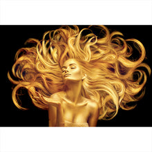 Lade das Bild in den Galerie-Viewer, Aluminiumbild Goldene Frau No.1 Querformat
