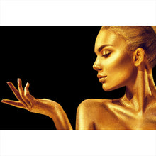 Lade das Bild in den Galerie-Viewer, Acrylglasbild Goldene Frau Querformat
