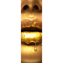 Lade das Bild in den Galerie-Viewer, Aluminiumbild gebürstet Goldene Lippen No.4 Panorama Hoch
