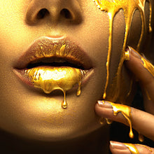 Lade das Bild in den Galerie-Viewer, Poster Goldene Lippen No.4 Quadrat
