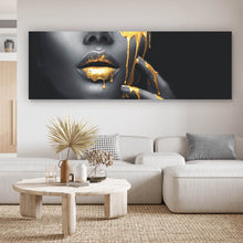 Lade das Bild in den Galerie-Viewer, Spannrahmenbild Goldene Lippen Panorama
