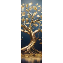 Lade das Bild in den Galerie-Viewer, Aluminiumbild Goldener Baum am Wasser Panorama Hoch
