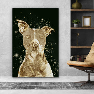 Spannrahmenbild Goldener Hund Digital Art Hochformat