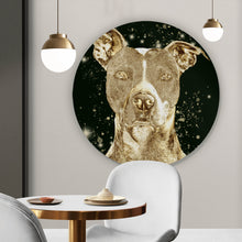 Lade das Bild in den Galerie-Viewer, Aluminiumbild Goldener Hund Digital Art Kreis
