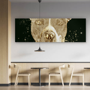 Aluminiumbild gebürstet Goldener Hund Digital Art Panorama