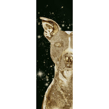 Lade das Bild in den Galerie-Viewer, Aluminiumbild gebürstet Goldener Hund Digital Art Panorama Hoch
