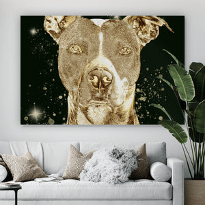 Acrylglasbild Goldener Hund Digital Art Querformat