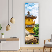 Lade das Bild in den Galerie-Viewer, Spannrahmenbild Goldener Pavillion Hongkong Panorama Hoch
