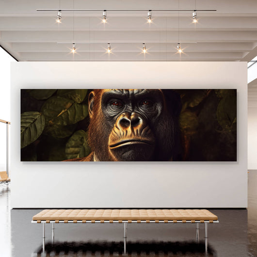 Spannrahmenbild Gorilla im Anzug Digital Art Panorama