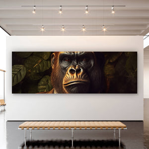 Aluminiumbild gebürstet Gorilla im Anzug Digital Art Panorama