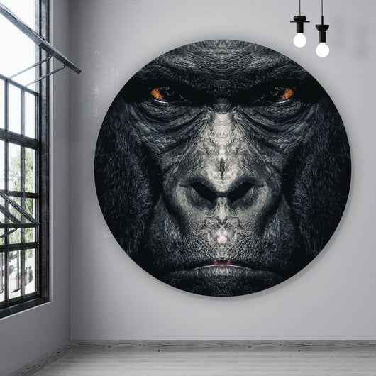 Aluminiumbild Gorilla Portrait Kreis