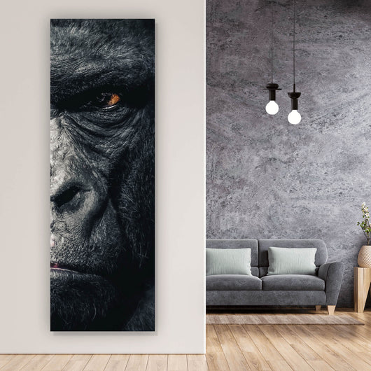Aluminiumbild gebürstet Gorilla Portrait Panorama Hoch