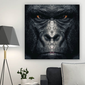 Leinwandbild Gorilla Portrait Quadrat