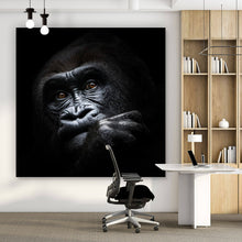 Lade das Bild in den Galerie-Viewer, Aluminiumbild gebürstet Gorilla Quadrat
