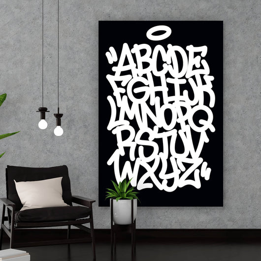 Acrylglasbild Graffiti Alphabet Hochformat