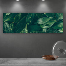 Lade das Bild in den Galerie-Viewer, Leinwandbild Grüne Blätter Panorama
