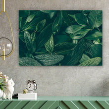 Lade das Bild in den Galerie-Viewer, Leinwandbild Grüne Blätter Querformat
