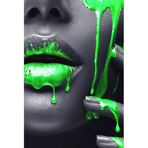 Acrylglasbild Grüne Lippen Hochformat