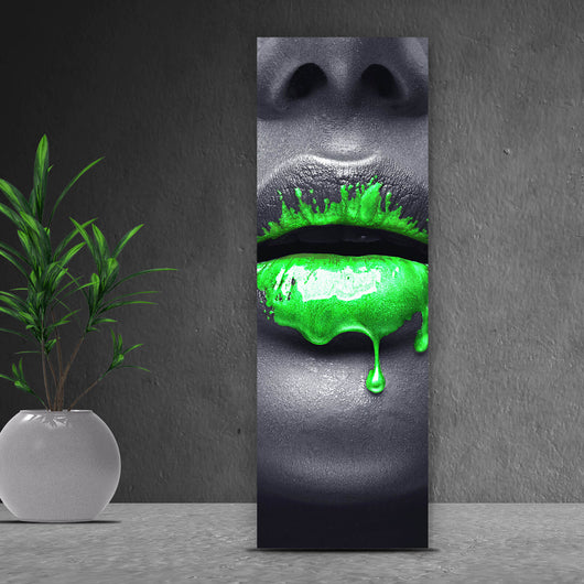 Acrylglasbild Grüne Lippen Panorama Hoch
