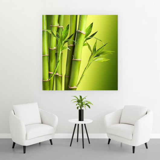 Leinwandbild Grüner Bambus Quadrat