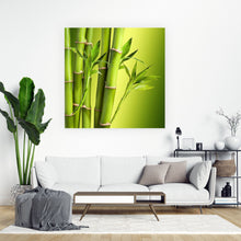 Lade das Bild in den Galerie-Viewer, Leinwandbild Grüner Bambus Quadrat
