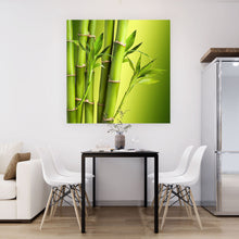 Lade das Bild in den Galerie-Viewer, Aluminiumbild gebürstet Grüner Bambus Quadrat
